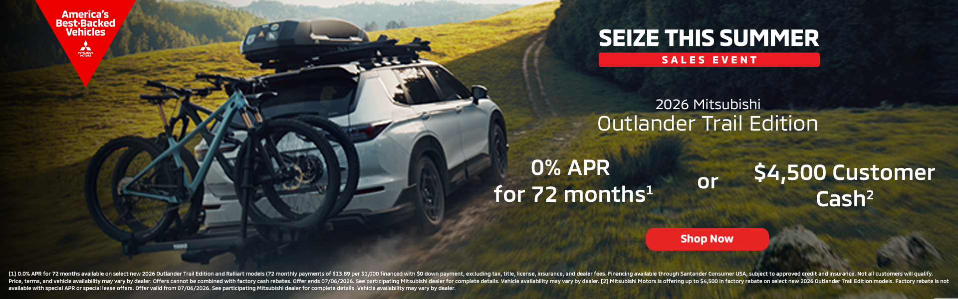 0% APR for 72 Months or $4,500 Customer Cash