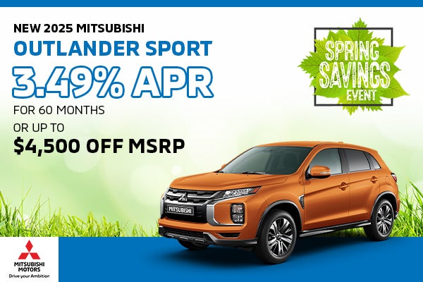 New 2025 Mitsubishi Outlander Sport

3.49% APR for 60 Months
