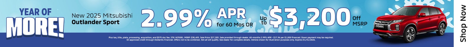 New 2025 Mitsubishi Outlander Sport